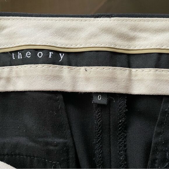 THEORY Max C Tailor Boot Cut Flare Dress Pants Black 0 - Picture 7 of 7